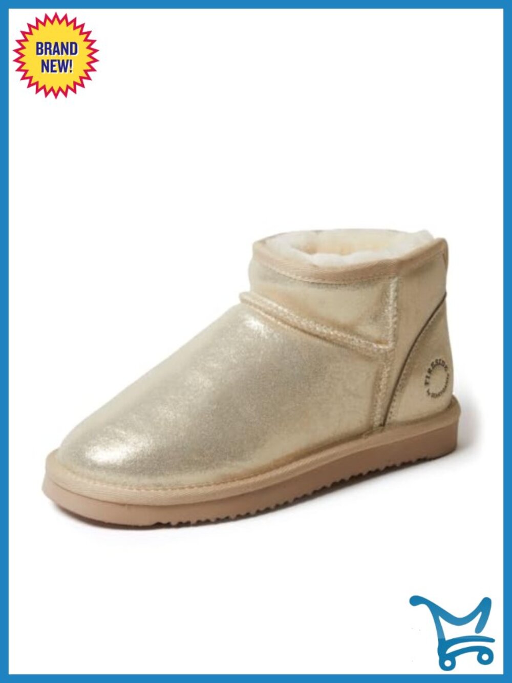 Genuine Shearling Fur Lined Mini Ankle Boot Platform Slipper